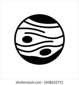 Vector black icon for jupiter