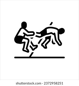 Vector black icon for kabaddi