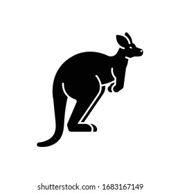 Vector black icon for kangaroo