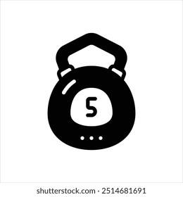 Vector black icon for kettlebell