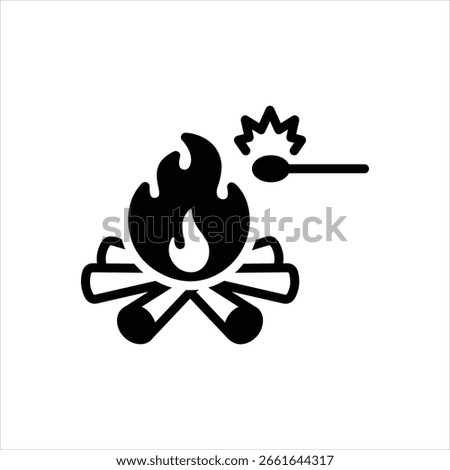 Vector black icon for kindling