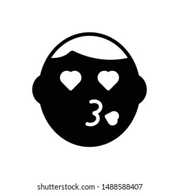 Vector black icon for kiss