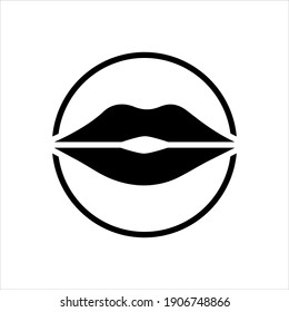 Icono negro vector para beso