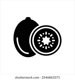 Vector black icon for kiwi