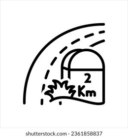 Vektorschwarz-Symbol für km