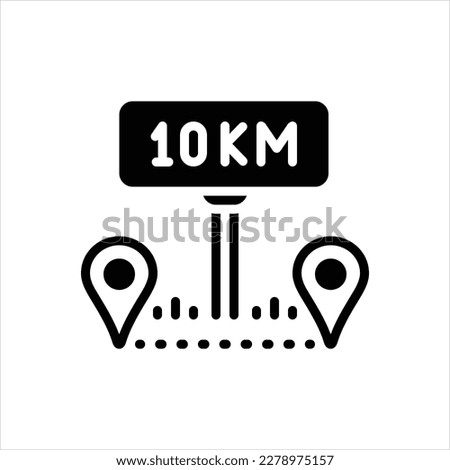 Vector black icon for km