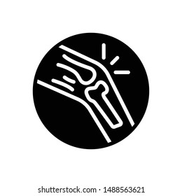 Vector black icon for knee