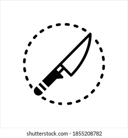 Vector black icon for knife