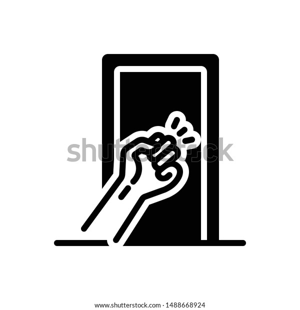 Vector Black Icon Knock Stock Vector (Royalty Free) 1488668924 ...