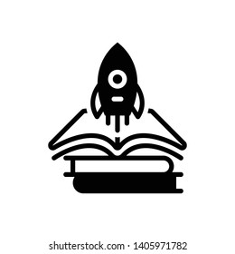 Vector black icon for knowledge growth