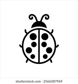 Vector black icon for ladybug