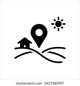Vektorgrafik Schwarz Symbol für Land