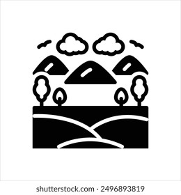 Vector black icon for landscape