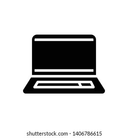 Vector black icon for laptop