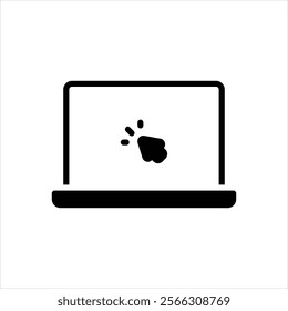 Vector black icon for laptop