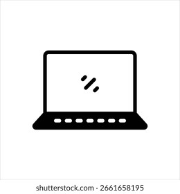 Vector black icon for laptop