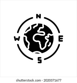 Icono negro vector para latitud