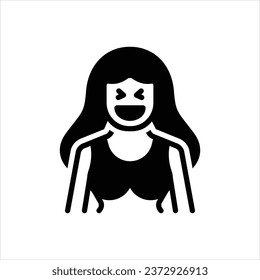 Vector black icon for laugh