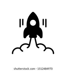 Vector black icon for launch