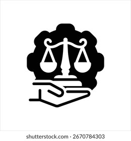 Vector black icon for lawyer services
