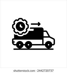 Vector black icon for lead time and punctuality