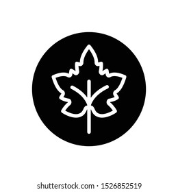 Vector black icon for leaf