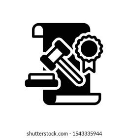 Vector black icon for legal