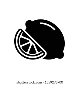 Vector black icon for lemon