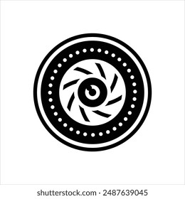 Vector black icon for lens