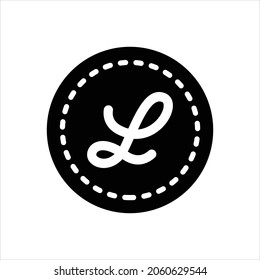 Icono negro vector para la letra