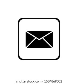 vector black icon letter, email icon on a white background