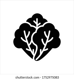 Vector black icon for lettuce