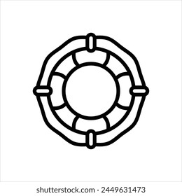 Vector black icon for lifebuoy