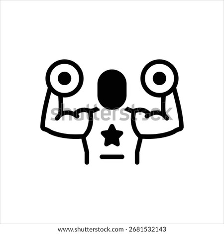 Vector black icon for lifting power