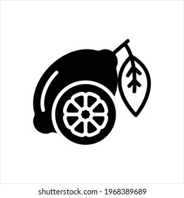 Vector black icon for lime