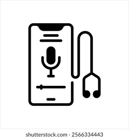 Vector black icon for listening
