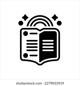 Vector black icon for literacy