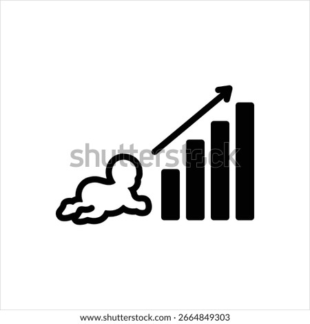 Vector black icon for live birth rate