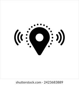 Vector black icon for live location