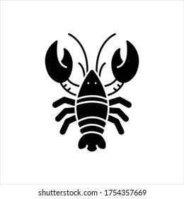 Vector black icon for lobster