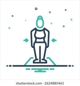 Vector black icon for losing weight