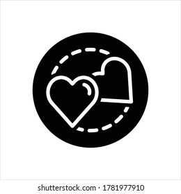 Vector black icon for love