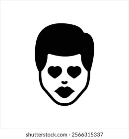 Vector black icon for in love