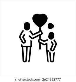 Vector black icon for i love dad