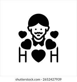 Vector black icon for i love dad