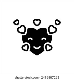 Vector negro icono de amor emoji