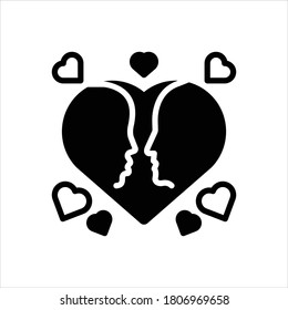 Vector black icon for lover