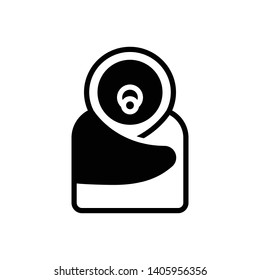 Vector black icon for lying with nipple