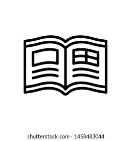 Vector black icon for magazine