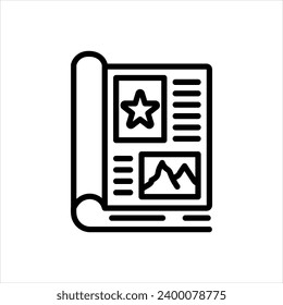 Icono negro vector para la revista